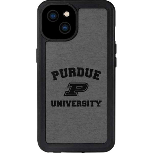 Purdue University Purdue Grey Logo iPhone 15 Plus Waterproof Case